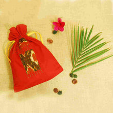 Handcrafted Ikat Potli (Vibrant Orange)