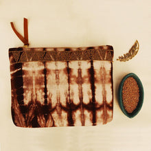 Handcrafted Shibori Clutch (Earthy Brown)