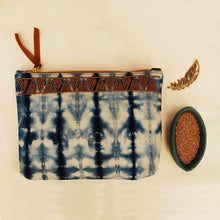 Handcrafted Shibori Clutch (Indigo Blue)