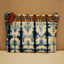 Handcrafted Shibori Clutch (Indigo Blue)