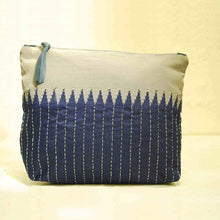 Handcrafted Vintage Blue Silk Clutch