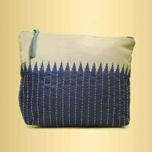 Handcrafted Vintage Blue Silk Clutch