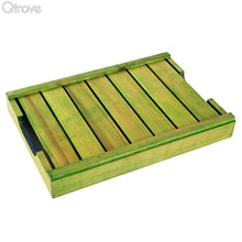 Hand Painted Wooden Green and Blue Serving Tray