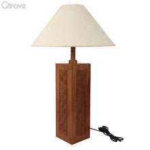 Engraved Modern Wooden Table Lamp