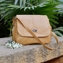 Handcrafted Faux Leather Women's Beige Sling Bag