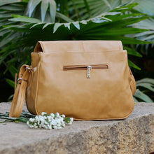 Handcrafted Faux Leather Women's Beige Sling Bag