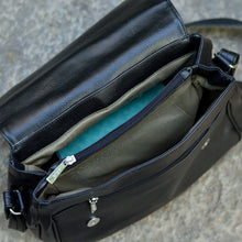 Handcrafted Faux Leather Women's Black Sling Bag