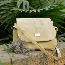 Handcrafted Faux Leather Women's Cream Sling Bag