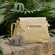 Handcrafted Faux Leather Women's Cream Sling Bag