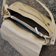 Handcrafted Faux Leather Women's Cream Sling Bag