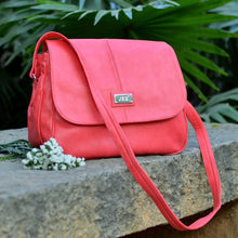 Handcrafted Faux Leather Women's Pink Sling Bag