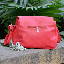 Handcrafted Faux Leather Women's Pink Sling Bag