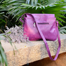Handcrafted Faux Leather Women's Purple Sling Bag