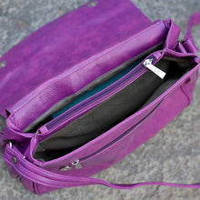 Handcrafted Faux Leather Women's Purple Sling Bag