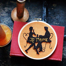 Hand Embroidery Je t’aime Wall Decor