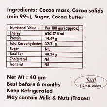 Artisanal 99% Couverture Chocolate Bar