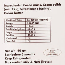 Artisanal 72% Dark Chocolate Bar With Palm Sugar