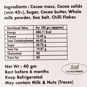 Artisanal Sea Salt and Chilli Chocolate Bar