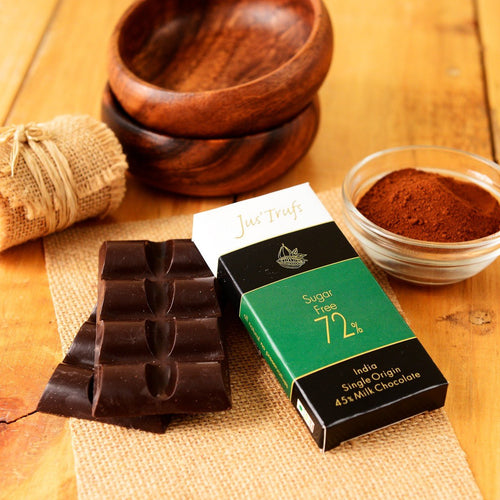 Artisanal 72% Sugar Free Couverture Chocolate Bar