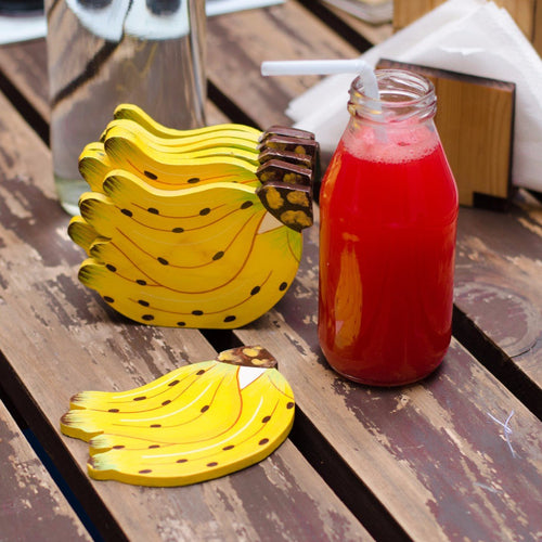 Banana Shaped Tea Coasters (Set of 6)