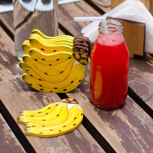 Banana Shaped Tea Coasters (Set of 6)