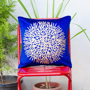 Blue Silk Cushion Cover