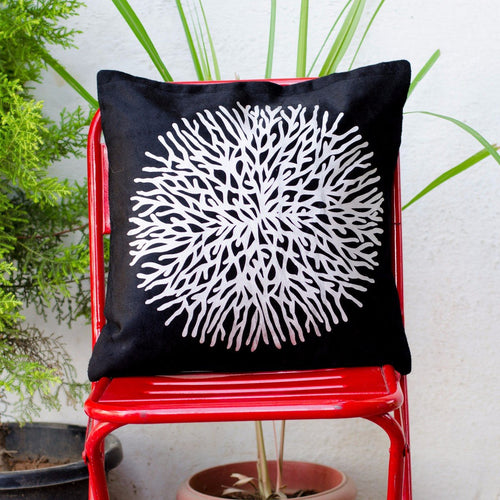 Black Silk Cushion Cover