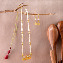 Handcrafted Coin Necklace With Pearls