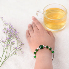 Handcrafted Green Bead Bangle Style Bracelet