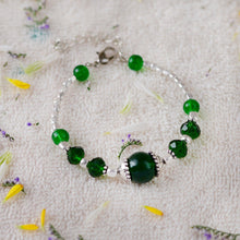 Handcrafted Green Bead Bangle Style Bracelet