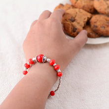 Handcrafted Red Bead Bangle Style Bracelet