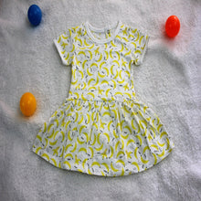 Banana Print Short Baby Dress made with 100% Organic Cotton