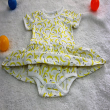 Banana Print Short Baby Dress made with 100% Organic Cotton