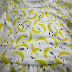 Banana Print Short Baby Dress made with 100% Organic Cotton