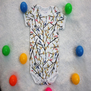 Bird on Tree Baby Bodysuit made with 100% Organic Cotton
