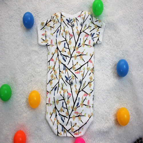 Bird on Tree Baby Bodysuit made with 100% Organic Cotton