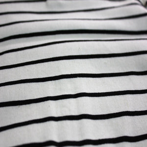 Black & White Stripes Short Baby Romper made with 100% Organic Cotton