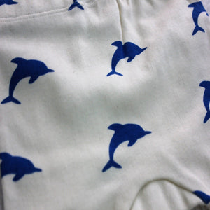 Blue Dolphin Baby Shorts made with 100% Organic Cotton
