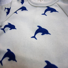 Blue Dolphin Short Baby Romper made with 100% Organic Cotton