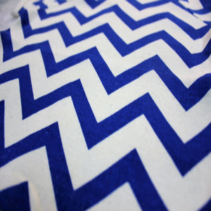 Blue Zigzag Short Baby Romper made with 100% Organic Cotton
