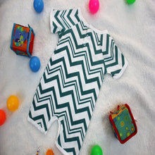 Green Cat Applique Short Baby Romper made with 100% Organic Cotton