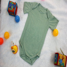Green Stripes Baby Bodysuit made with 100% Organic Cotton