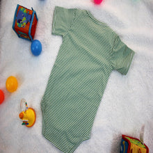 Green Stripes Baby Bodysuit made with 100% Organic Cotton