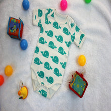 Green Whale Baby Bodysuit made with 100% Organic Cotton