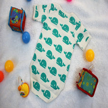 Green Whale Baby Bodysuit made with 100% Organic Cotton