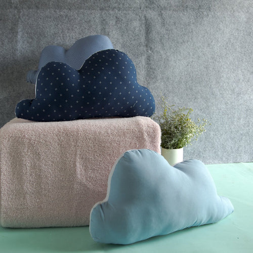 100% Cotton Fabric Clouds Plush Pillows (Pack of 3)