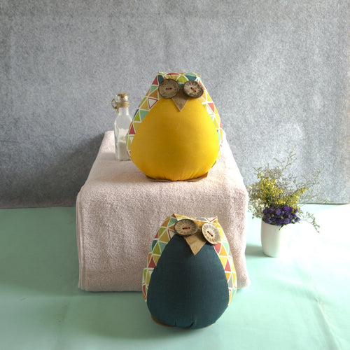 100% Cotton Fabric Owl Plush Pillow