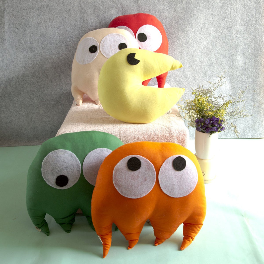 100% Cotton Fabric Pacman Nursery Plush Pillows