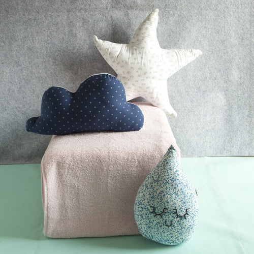 100% Cotton Fabric Sky Combo Plush Pillows (Set of 3)