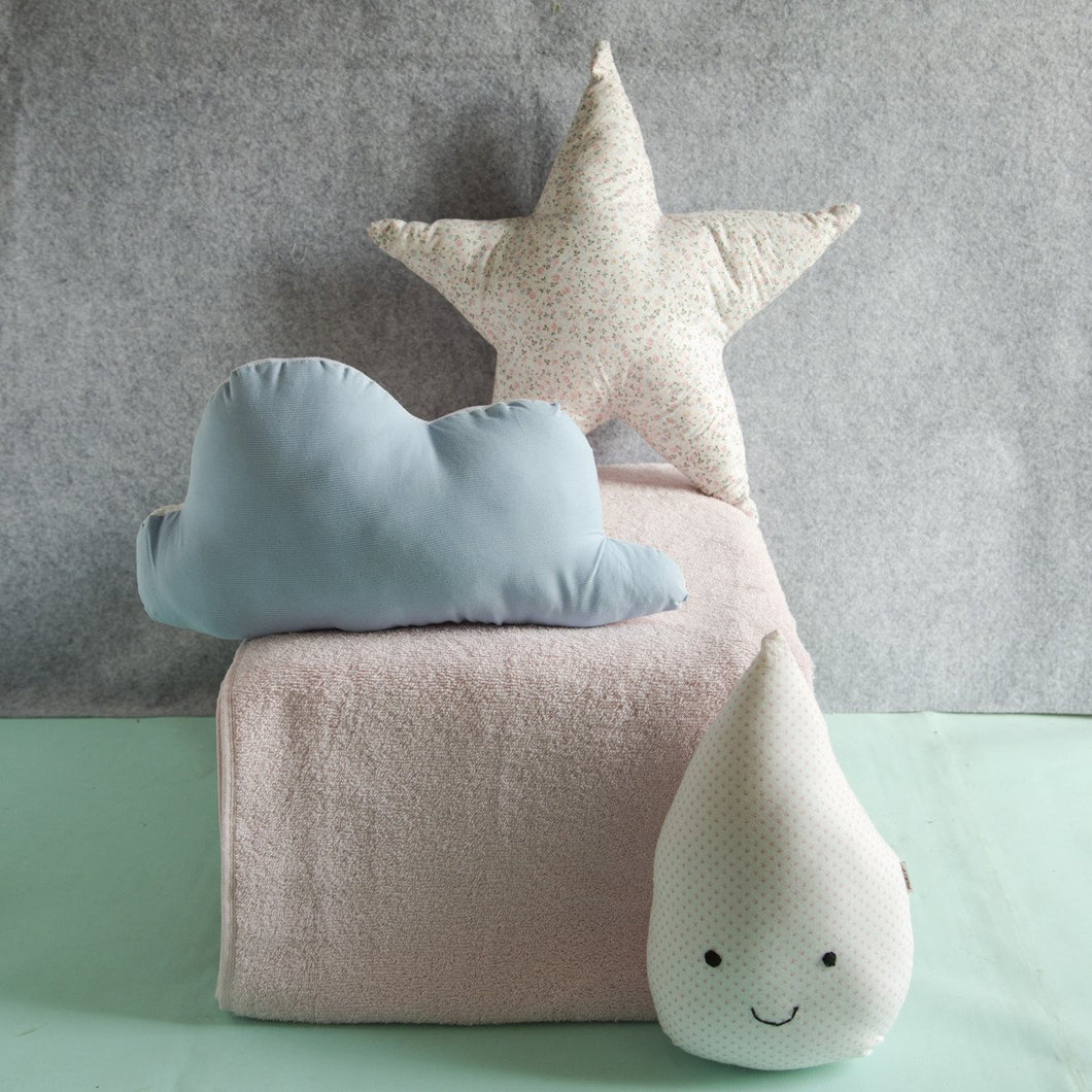 100% Cotton Fabric Sky Combo Plush Pillows (Set of 3)